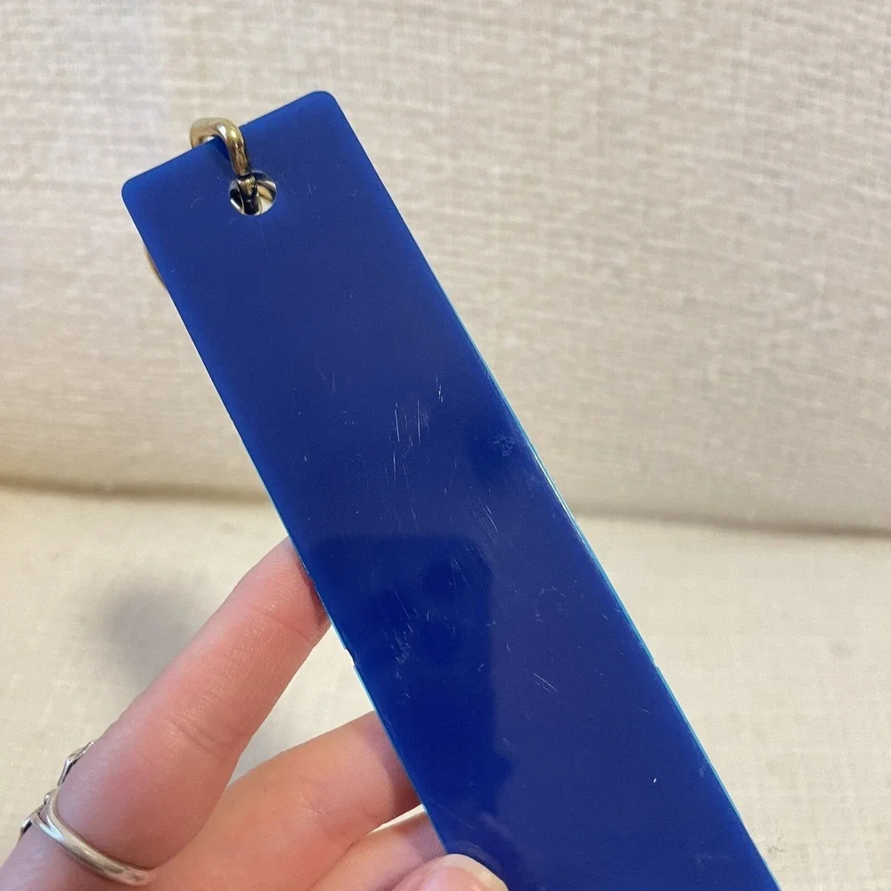 Vintage Blue My Plymouth Acrylic Metal Keychain  Keyring Collectors 70s 6